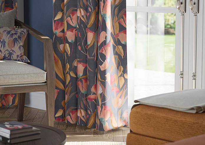 Belle Fuchsia, Indigo - Made to Measure Curtains - Image 5